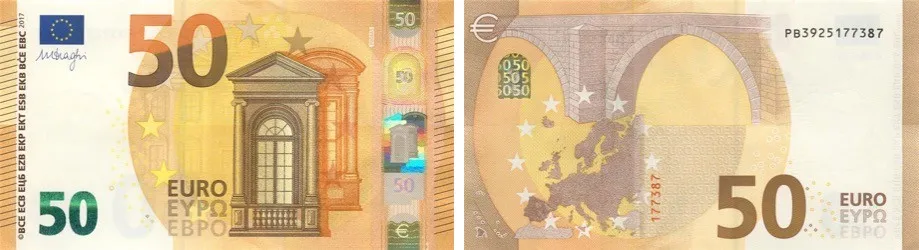 50 EUR banknote under visible light