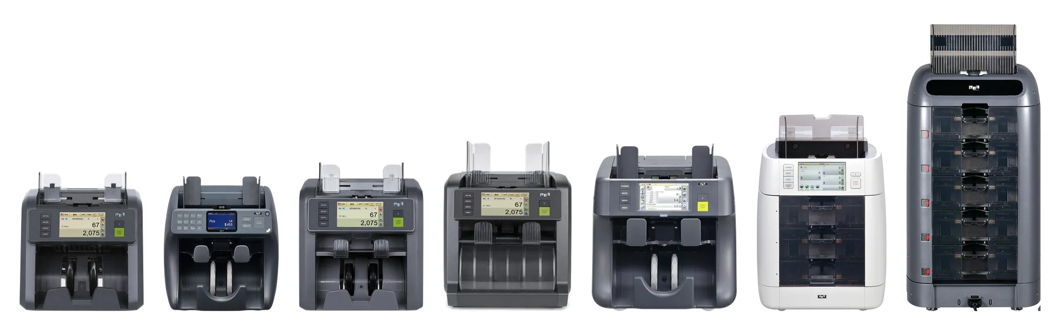 MIB-1, MIB-9, MIB-10D, MIB-10F, MIB-11, SB-3000 and MIB-5000 banknote counters and sorters