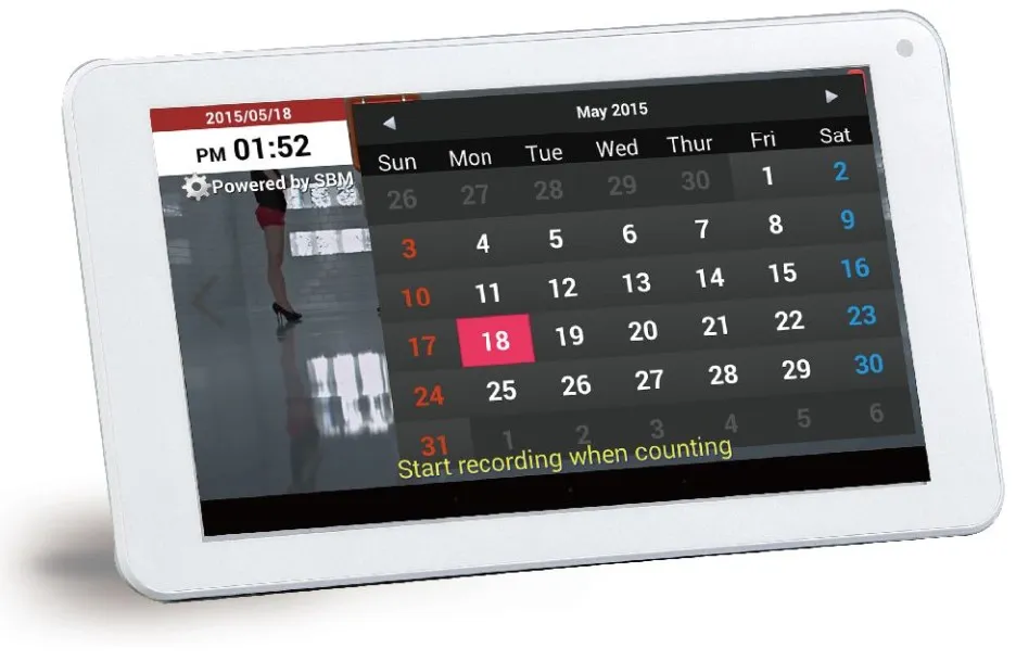 Calendar and clock display