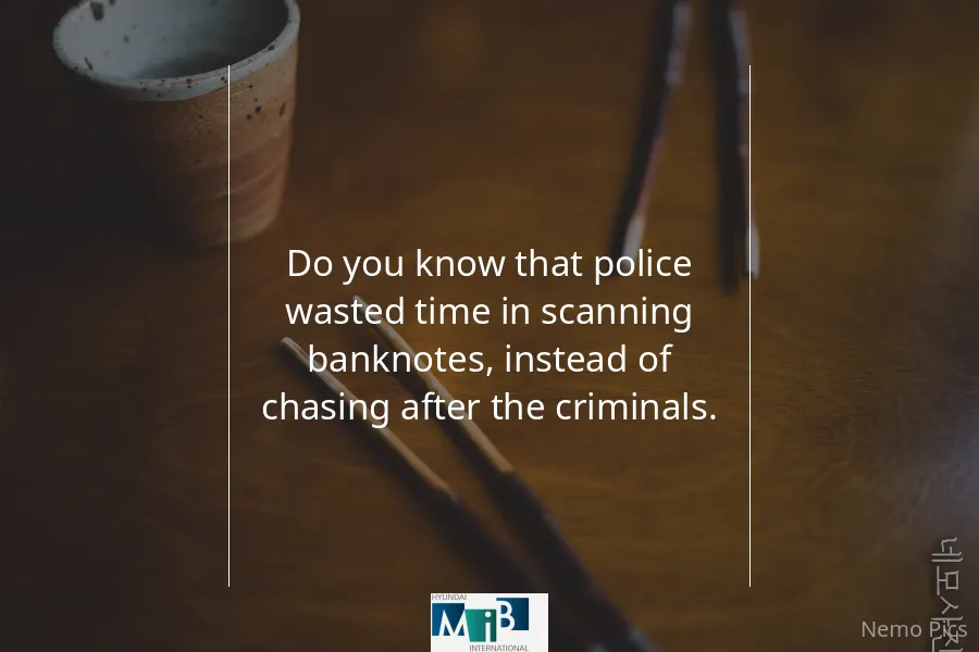 Police workflow with banknote counter - step 1